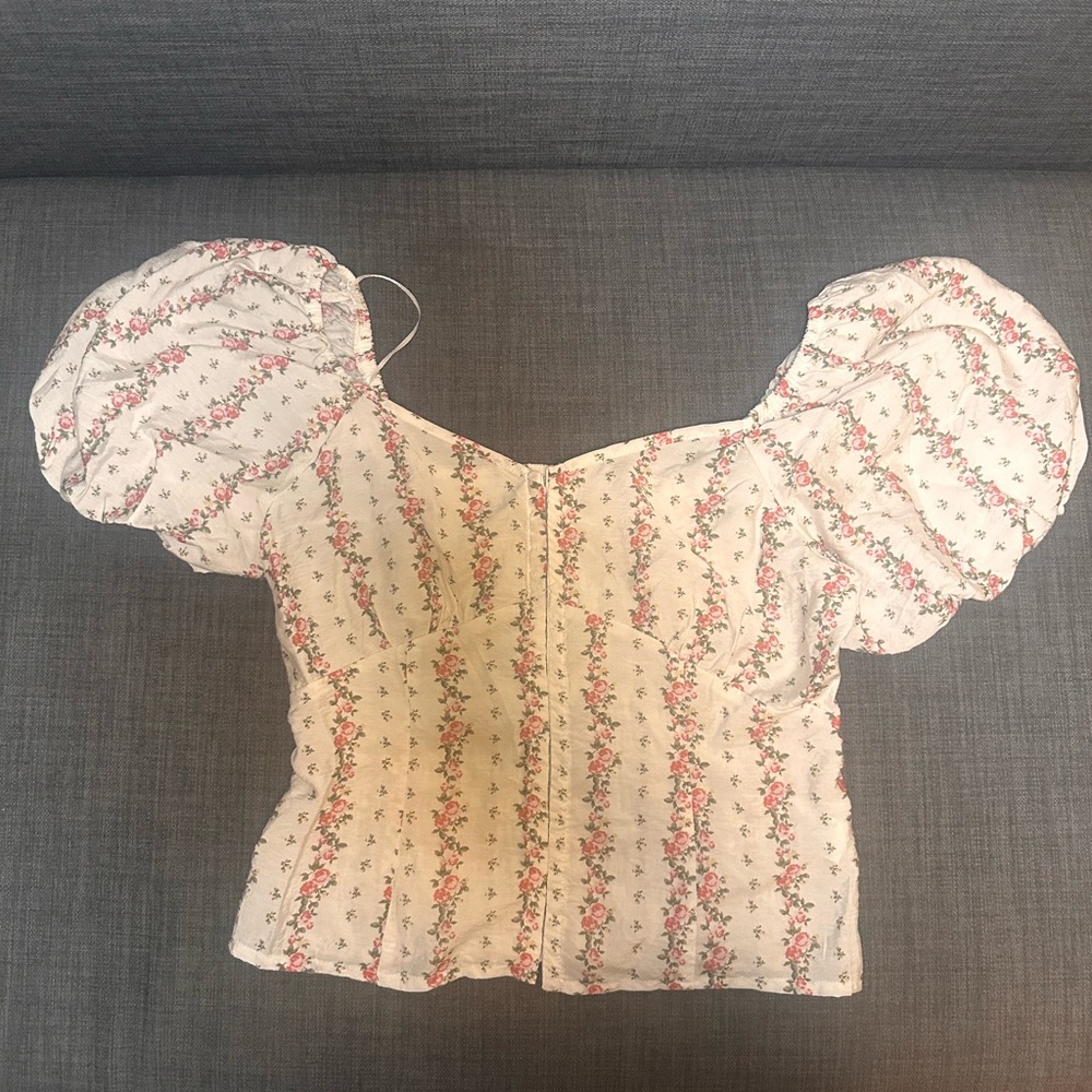 Sienna sky floral peasant top